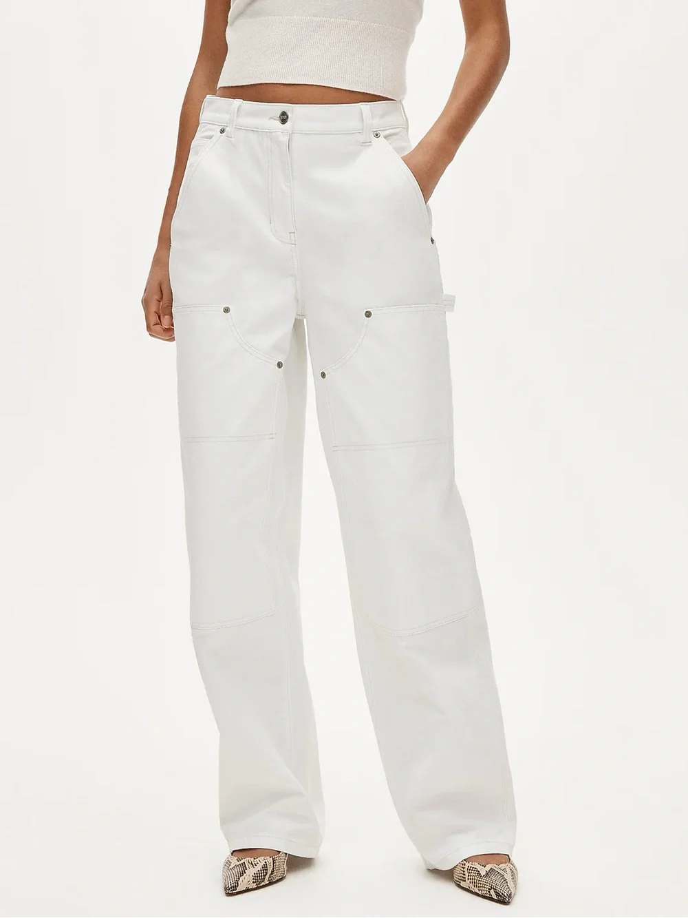 J CREW Painter pant in cotton canvas in White Size 23 NWT $158 CN734